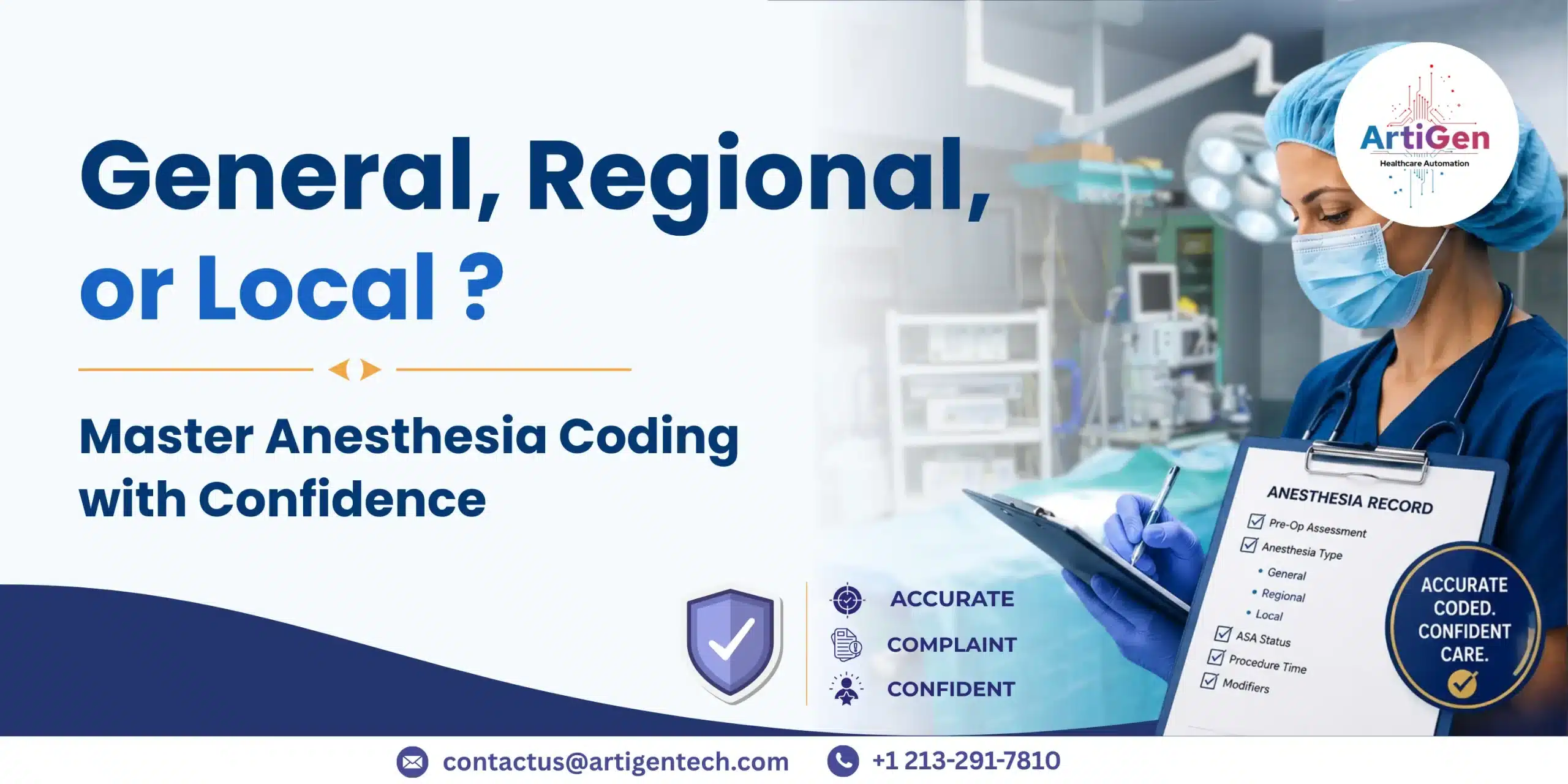Anesthesia Coding Differences between General, Regional, and Local Anesthesia