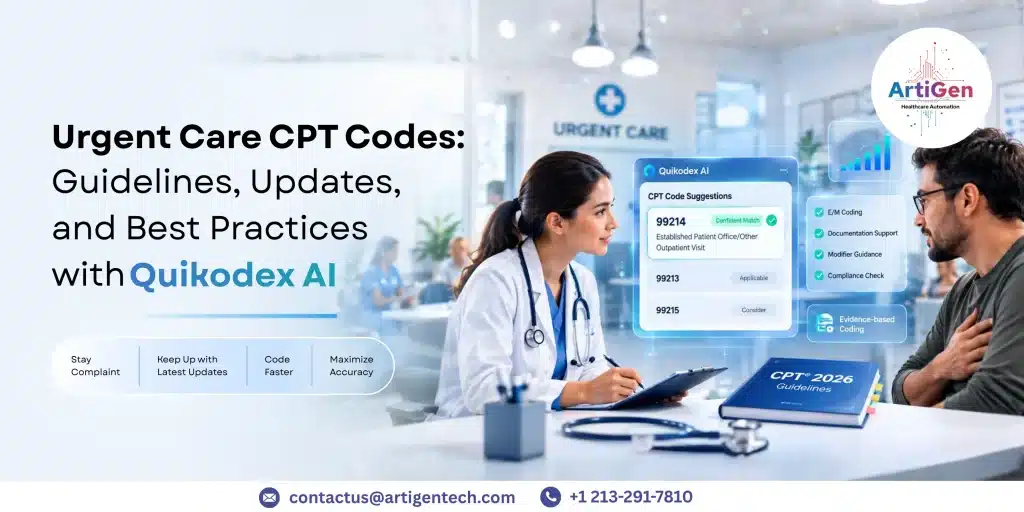 Quikodex AI for urgent care coding, CPT code validation, documentation review, and billing automation
