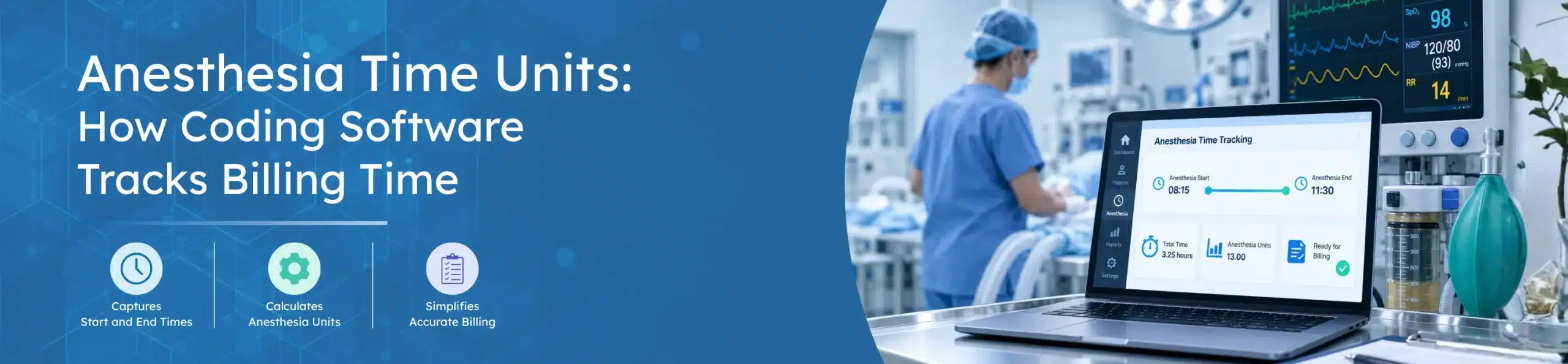 anesthesia time units vs OR time in anesthesia coding software