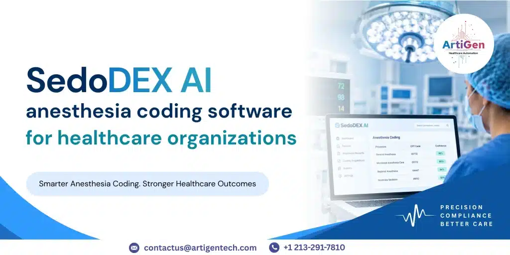 SedoDEX AI anesthesia coding software for healthcare organizations