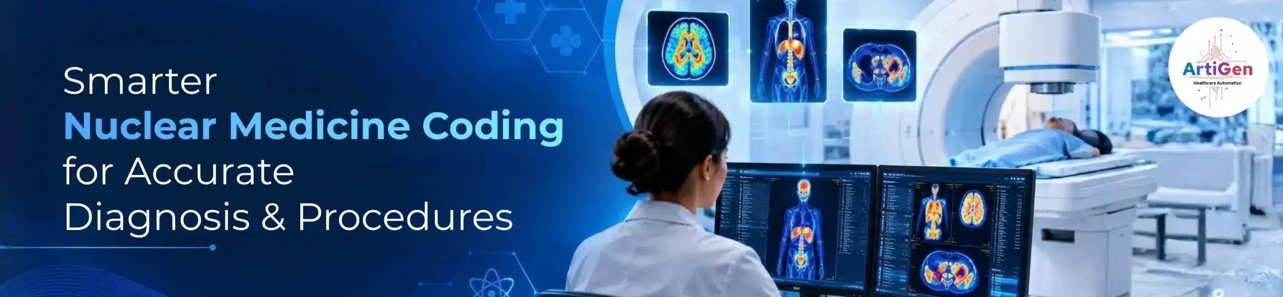 RadioNEX AI nuclear medicine procedure coding workflow